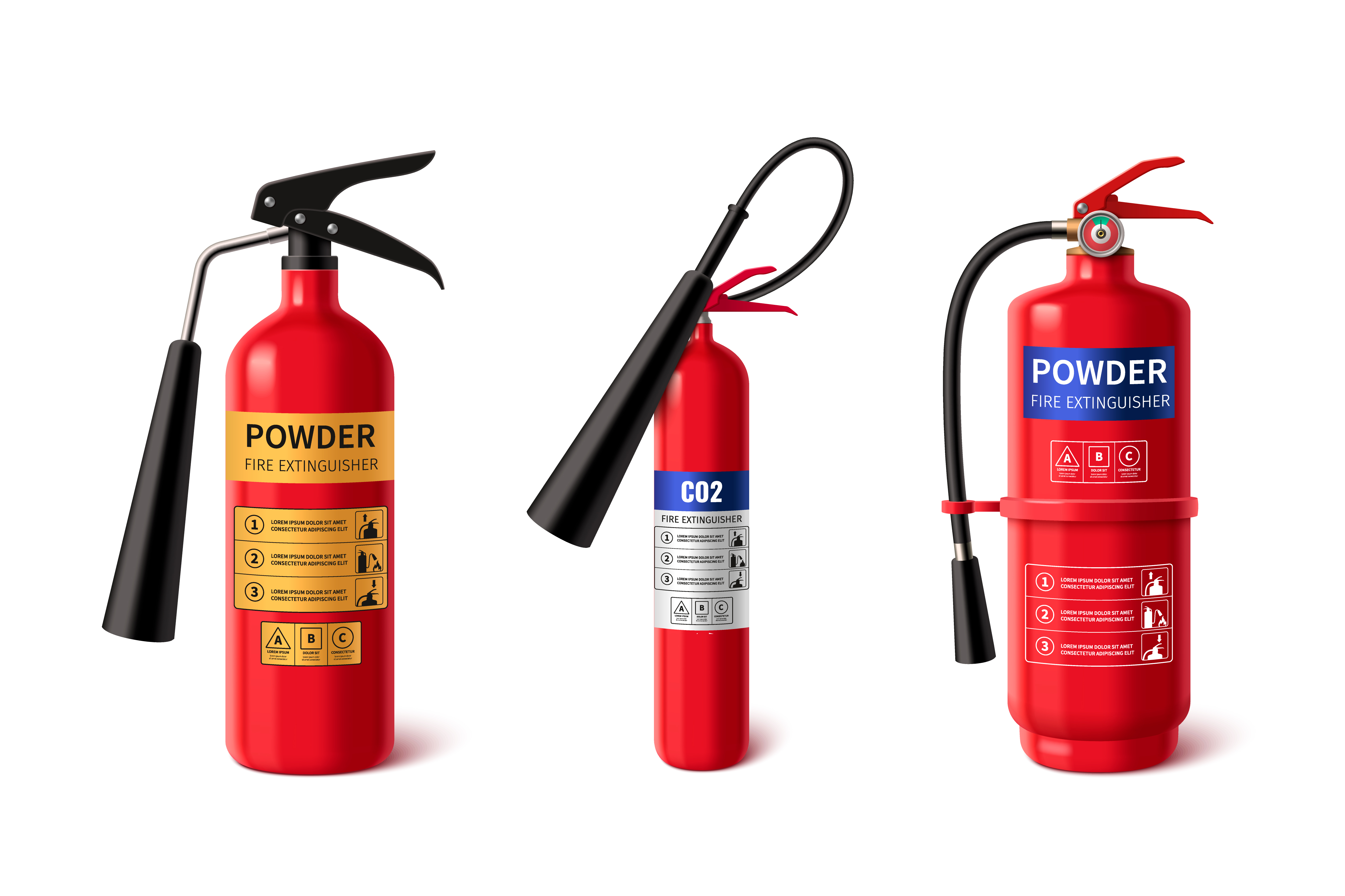 Fire extinguisher mounted on wall in modern elegant interior